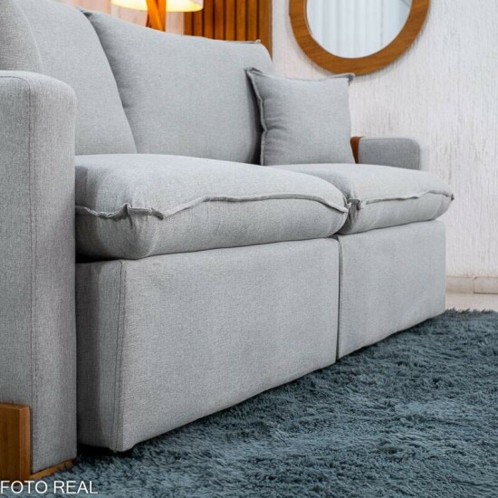 Sof� Retr�til Luma 2.00m Linho Cinza Gelo - Sem Caixa