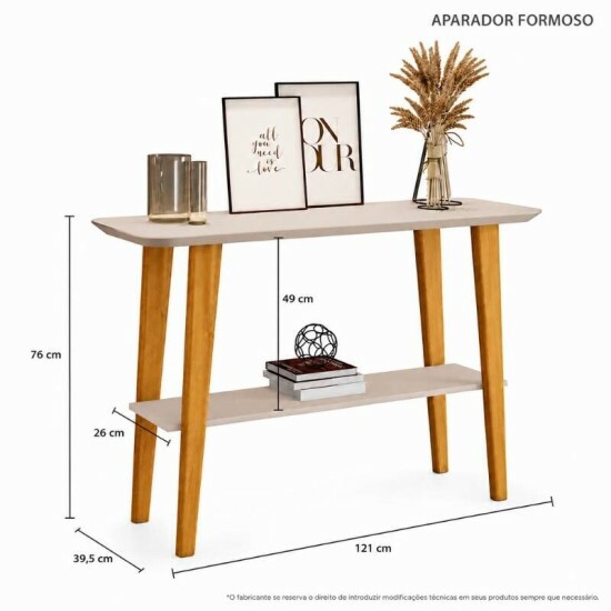 Aparador Formoso Candian Off/Cinamomo Larg. 1.21m - JCM