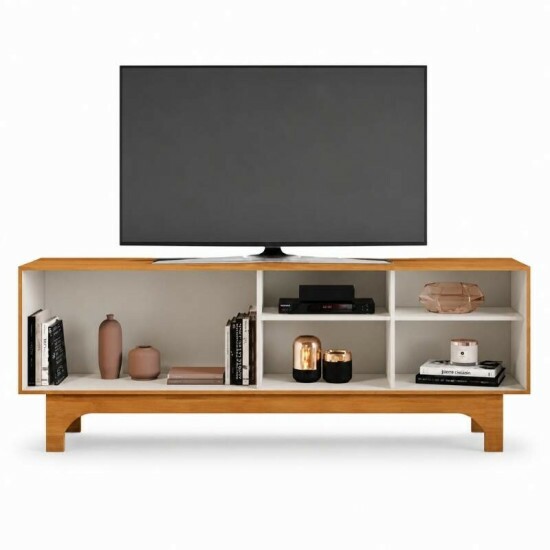 Rack Sereno 1.68m Cinamomo/Off C/Porta Ripada para TV at� 70\\\" - JCM