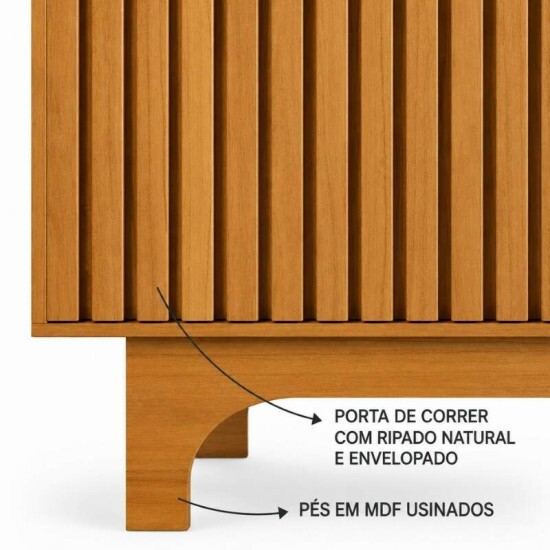 Rack Sereno 1.68m Cinamomo/Off C/Porta Ripada para TV at� 70\\\" - JCM