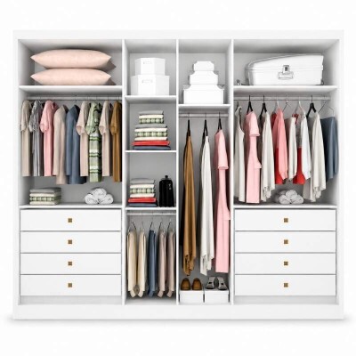 Guarda-roupa Rizon New Neve Larg. 2.43m 6 Portas 8 Gavetas - Novo Horizonte