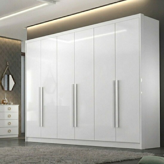 Guarda-roupa Rizon New Neve Larg. 2.43m 6 Portas 8 Gavetas - Novo Horizonte