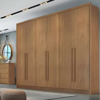 Guarda-roupa Rizon New Cumaru Larg. 2.43m 6 Portas 8 Gavetas - Novo Horizonte