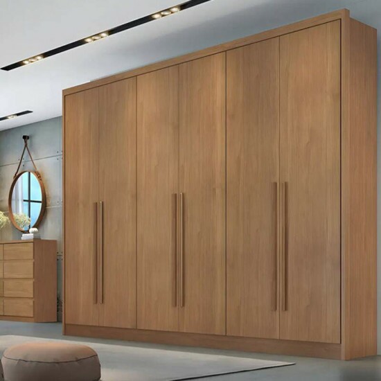 Guarda-roupa Rizon New Cumaru Larg. 2.43m 6 Portas 8 Gavetas - Novo Horizonte