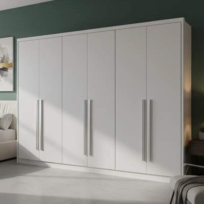 Roupeiro Robust Plus Neve 2.76m 6 Portas 8 Gavetas - Novo Horizonte