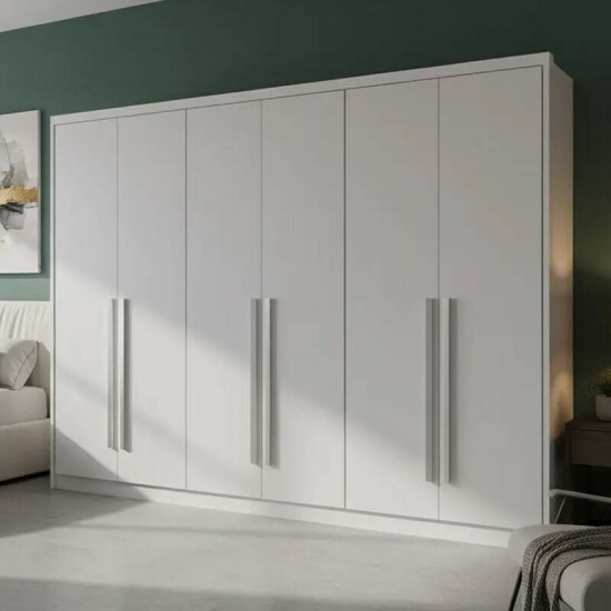 Roupeiro Robust Plus Neve 2.76m 6 Portas 8 Gavetas - Novo Horizonte