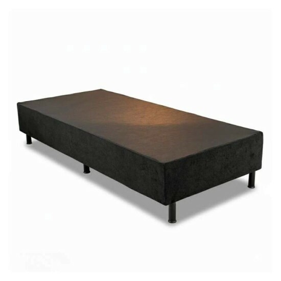 Colch�o Solteiro Confort Premium Ortop�dico Inovaflex + Box Solteiro Sued Preto Ortobel - 88x188x55 | Suporta at� 120kg
