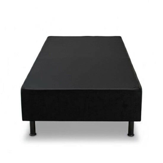 Colch�o Solteiro Confort Premium Ortop�dico Inovaflex + Box Solteiro Sued Preto Ortobel - 88x188x55 | Suporta at� 120kg