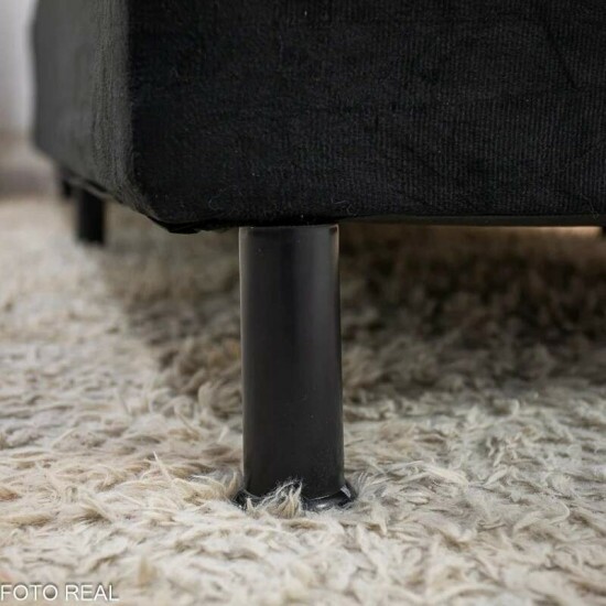 Colch�o Solteiro Confort Premium Ortop�dico Inovaflex + Box Solteiro Sued Preto Ortobel - 88x188x55 | Suporta at� 120kg