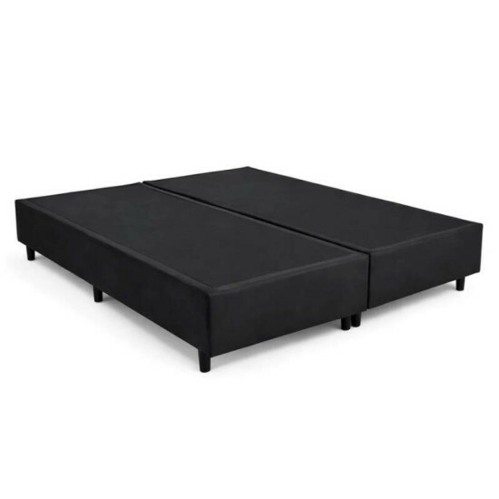 Colch�o Queen Sant� 100% Espuma D33 Nosso Sonho + Box Queen Sued Preto Ortobel - 158x198x57 | Suporta at� 250kg