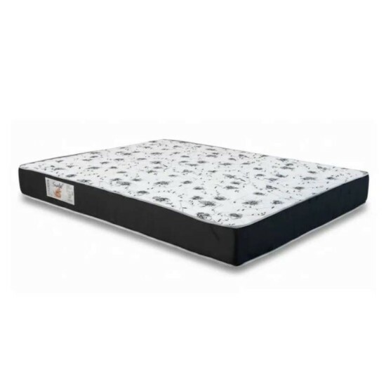 Colch�o Queen Sant� 100% Espuma D33 Nosso Sonho + Box Queen Sued Preto Ortobel - 158x198x57 | Suporta at� 250kg