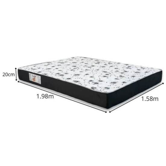 Colch�o Queen Sant� 100% Espuma D33 Nosso Sonho + Box Queen Sued Preto Ortobel - 158x198x57 | Suporta at� 250kg