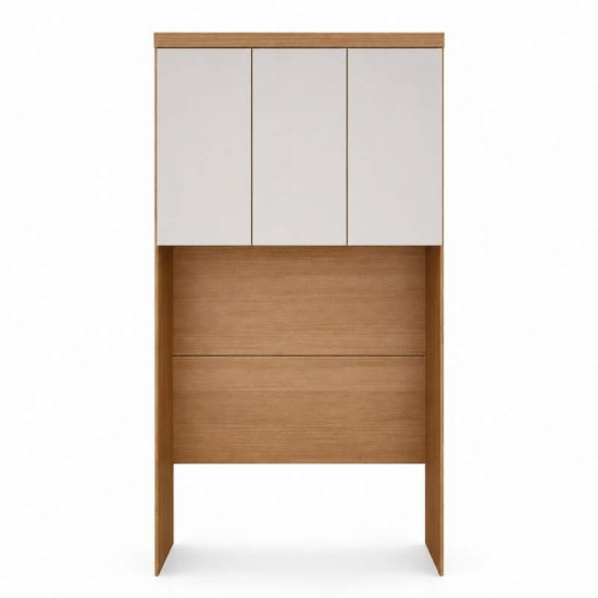Modulado Cumaru/Fendi Fosco 1 Guarda-Roupa Rizon New 4 Pts + 2 Criado Rizon + 1 Canto Obl�quo Rizon C/Porta de Vidro + 1 A�reo 3 portas Rizon - Novo Horizonte