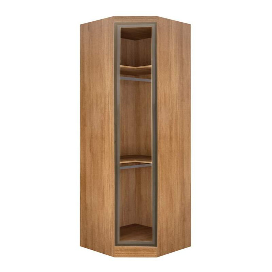 Modulado Cumaru/Fendi Fosco 1 Guarda-Roupa Rizon New 4 Pts + 2 Criado Rizon + 1 Canto Obl�quo Rizon C/Porta de Vidro + 1 A�reo 3 portas Rizon - Novo Horizonte
