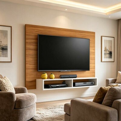 Painel Eros Larg. 1.20m Freij�/Off White para TVs at� 43 Polegadas - Not�vel
