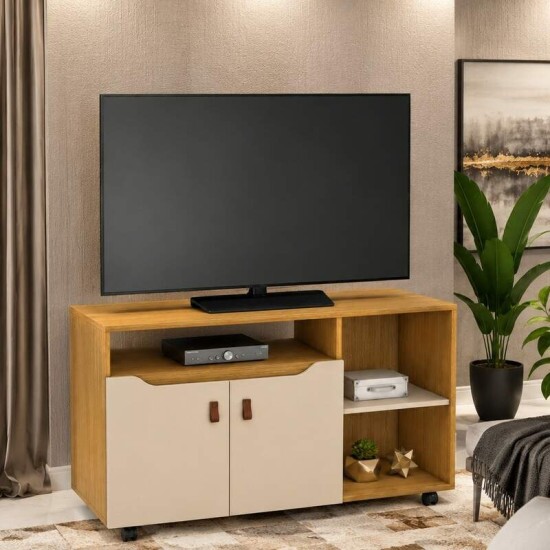 Rack Seleto Candian Larg. 1.21m Cinamomo/Off para TV at� 49\\\" - JCM