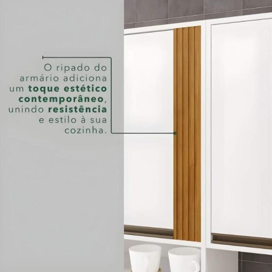 Torre Quente Cozinha P�rola + Balc�o 1.20m + A�reo 2 Portas 1.20m Branco/Cinamomo - Sall�to
