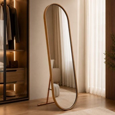 Toucador Alamanda Espelho Oval Castanho/Bronze - JB Bechara