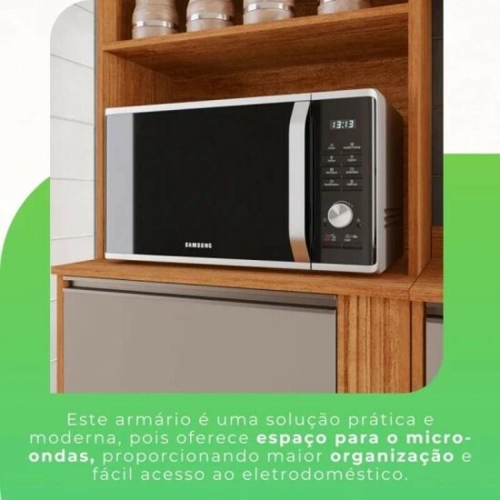 Torre Quente Cozinha P�rola + Balc�o 1.20m + A�reo 2 Portas 1.20m Cinamomo/Off - Sall�to