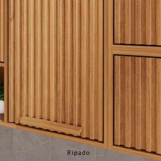 Torre Quente Fl�rida + Arm�rio A�reo Florida Ripado 1.20m Cinamomo/Off - Sall�to