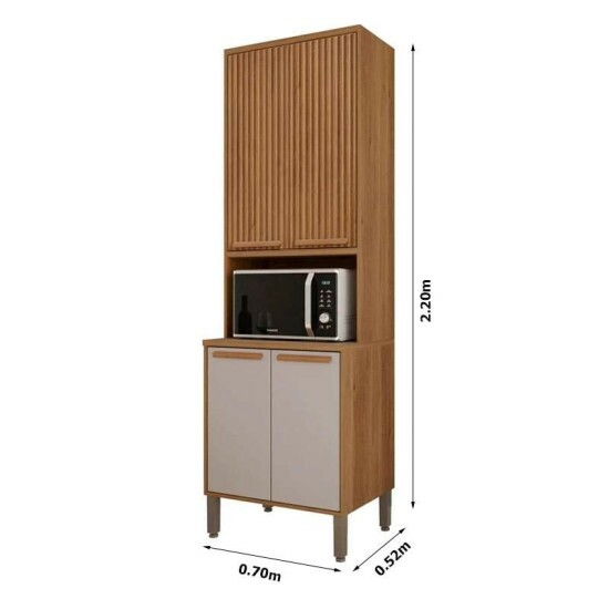 Torre Quente Fl�rida + Arm�rio A�reo Florida Ripado 1.20m Cinamomo/Off - Sall�to