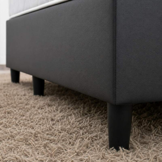 Colch�o Solteiro Ortop�dico Confort Premium Inovaflex + Base Box Solteiro Korino Preto Ortobel - 88x188x55 cm