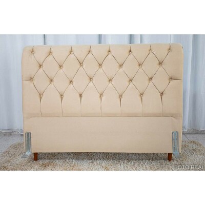 Cabeceira Casal Lav�nia Sued Bege Largura 1.40m