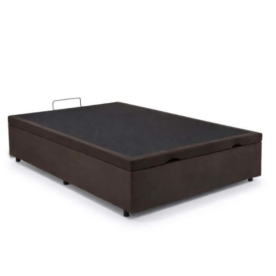 Colch�o Casal Molas Ensacadas Supreme Bianchi + Base Box Ba� Casal Confort Sued Marrom Blindado Issacar - 138x188x70