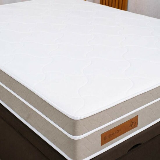 Colch�o Casal Supreme Molas Ensacadas - Bianchi + Box Ba� Casal Prime Confort Sued Marrom Blindado - Issacar 138x188x70 | Suporta at� 240kg