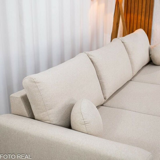 Sof� 3 Lug. Arm�nia C/Chaise Larg. 2.50m Linho Bege A57
