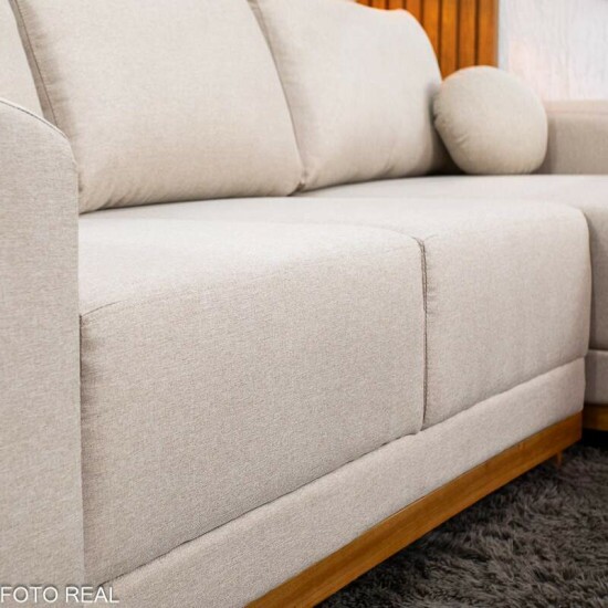 Sof� 3 Lug. Arm�nia C/Chaise Larg. 2.50m Linho Bege A57