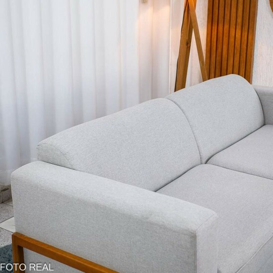 Sof� 3 Lugares Capri Larg. 2.00m Linho Cinza