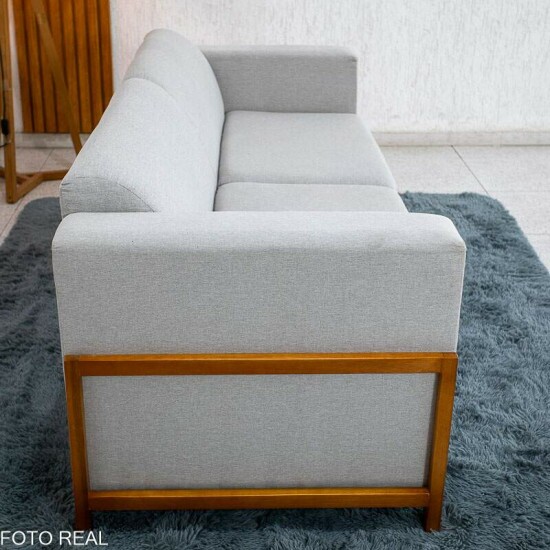 Sof� 3 Lugares Capri Larg. 2.00m Linho Cinza