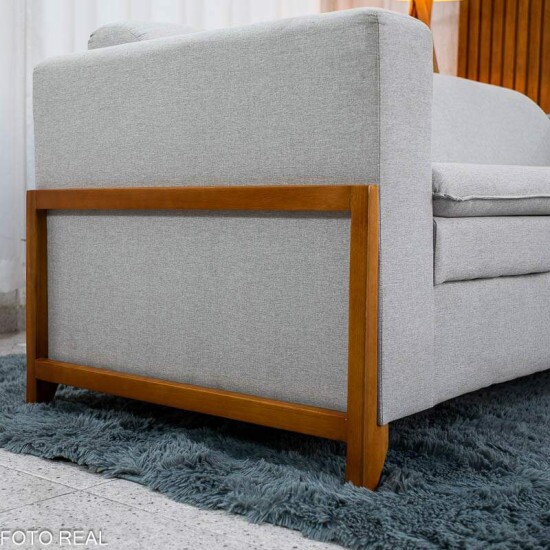 Sof� 3 Lugares Capri Larg. 2.00m Linho Cinza