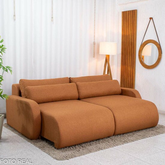 Sof� Retr�til Bellagio Larg. 2.25m Linho Terracota
