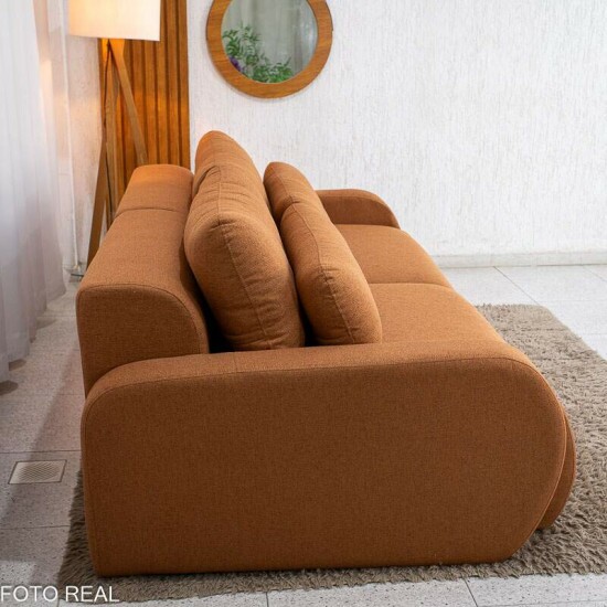 Sof� Retr�til Bellagio Larg. 2.25m Linho Terracota