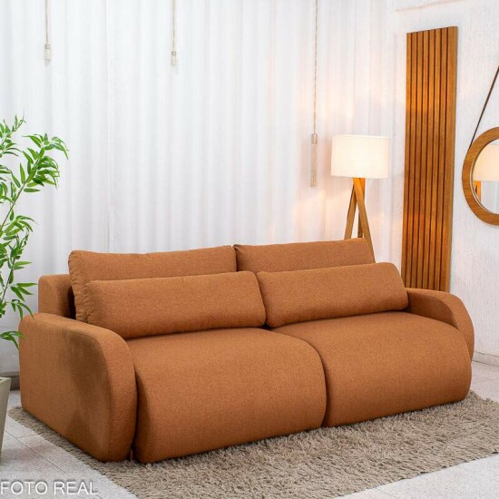 Sof� Retr�til Bellagio Larg. 2.25m Linho Terracota