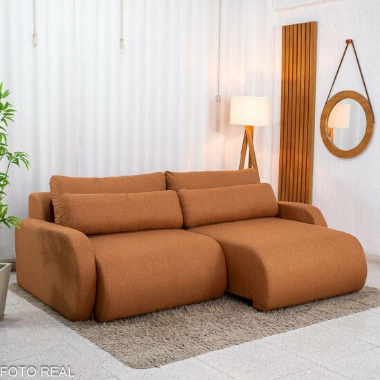 Sof� Retr�til Bellagio Larg. 2.25m Linho Terracota