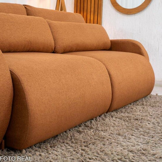 Sof� Retr�til Bellagio Larg. 2.25m Linho Terracota