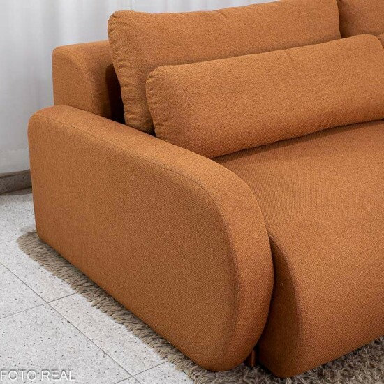 Sof� Retr�til Bellagio Larg. 2.25m Linho Terracota