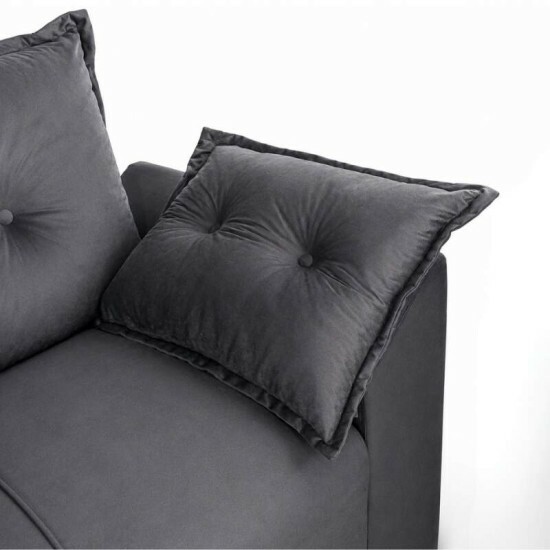 Sof� 2 Lugares Petra Veludinho Cinza 605/502 Larg. 1.30m
