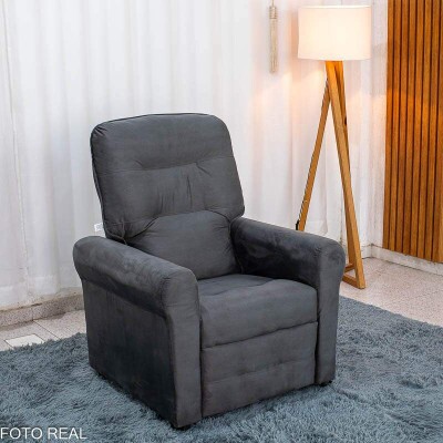 Poltrona Reclin�vel Clio MX-24 Veludo Chumbo 250