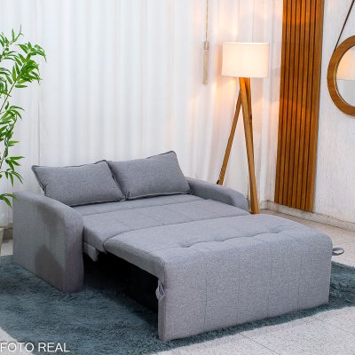 Sof� Cama Amora New Linho Cinza 250/487 - 1,37m