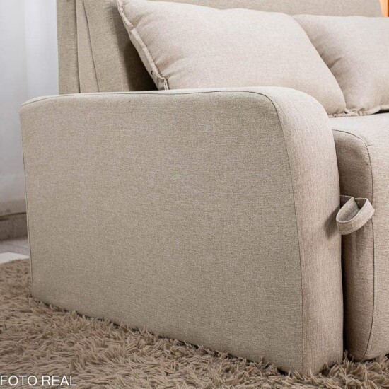 Sof� Cama Amora New Larg. 1.37m Linho Bege 488