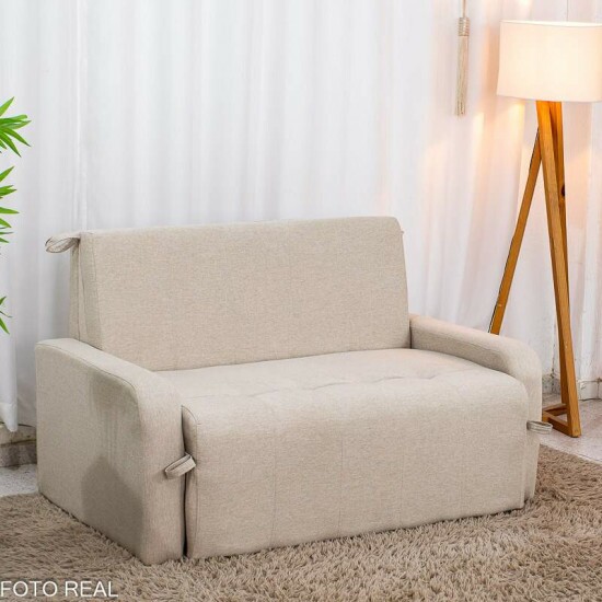 Sof� Cama Amora New Larg. 1.37m Linho Bege 488