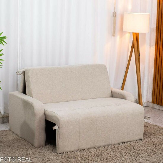 Sof� Cama Amora New Larg. 1.37m Linho Bege 488