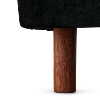 Cabeceira Casal Lav�nia Veludo Preto Largura 1.40m