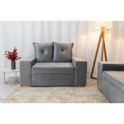 Sof� 3 e 2 lugares Aracaju Veludo Cinza 814