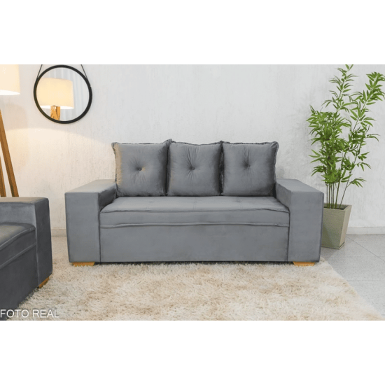 Sof� 3 e 2 lugares Aracaju Veludo Cinza 814