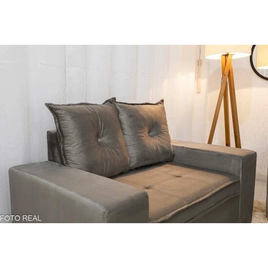 Sof� 3 e 2 lugares Aracaju Veludo Cinza 813